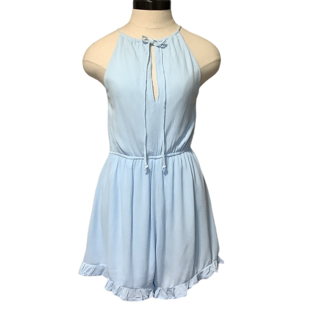 FRANCESA'S MI AMI NWT Light Blue Gauzy Halter Neck Romper - Size S